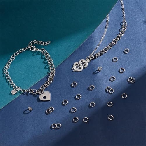 300pcs Double Loop Split Rings for Jewelry Crafts DIY (6MM+8MM, Silver) - Image 2