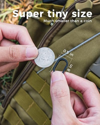 FEGVE Titanium Keychain with Quick Release Carabiner & Steel Key Rings - Image 3