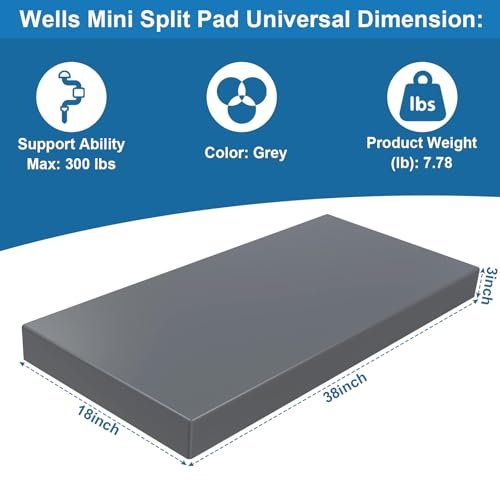 Wells Mini Split Pad: Durable HVAC Anti-Vibration Outdoor AC Condenser Platform - Image 2