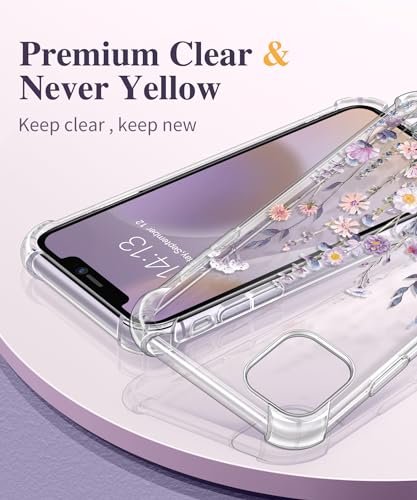 iPhone 11 Clear Floral Case: Shockproof, Camera & Screen Protection, Slim Design - Image 3
