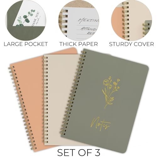 ZICOTO Cute Spiral Notebooks for Women | 3-Pack College Ruled Journals - Image 4