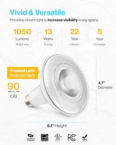 Bright LED Outdoor Flood Light | 100W Equivalent | Waterproof Daylight Patio Lamp - Image 4