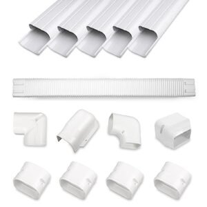 MOOITEK 10Ft PVC Line Set Cover Kit for Mini Split & Central AC Systems