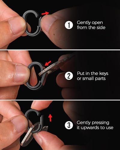 FEGVE Titanium Keychain with Quick Release Carabiner & Steel Key Rings - Image 2