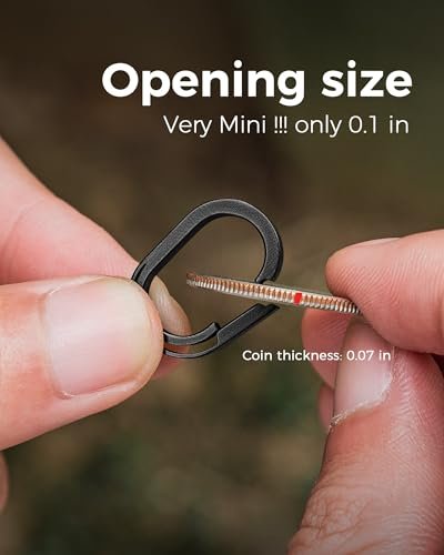 FEGVE Titanium Keychain with Quick Release Carabiner & Steel Key Rings - Image 4
