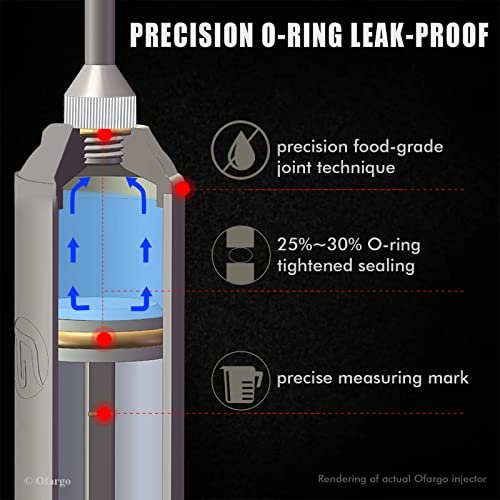 Ofargo Stainless Steel Meat Injector Kit - 2oz, 4 Needles, BBQ Recipe Guide - Image 2