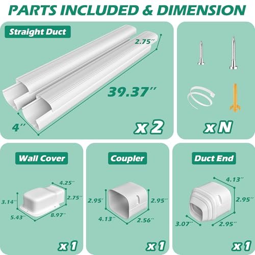 TAKTOPEAK 4" Mini Split AC Line Cover, 7.5 Ft Waterproof HVAC Pipe Concealer - Image 7