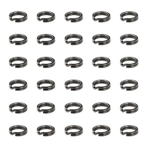 30Pcs Gun Black 8mm Double Jump Rings & Plier for Jewelry & Keychains - Image 2