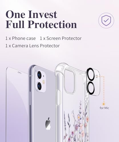 iPhone 11 Clear Floral Case: Shockproof, Camera & Screen Protection, Slim Design - Image 7