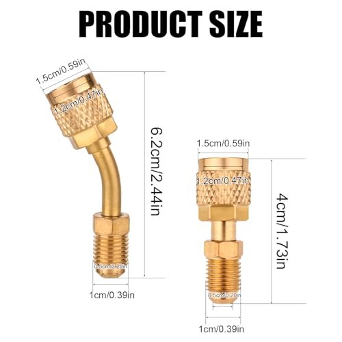"R410A Straight & Angled Mini Split Adapter, 5/16'' to 1/4'' HVAC Tool" - Image 2