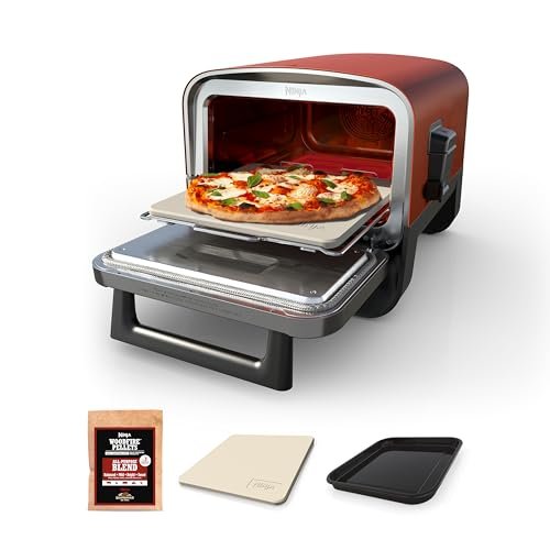 Ninja Woodfire Pizza Oven: 8-in-1 Portable Electric Grill, 700°F, BBQ Smoker, Terracotta