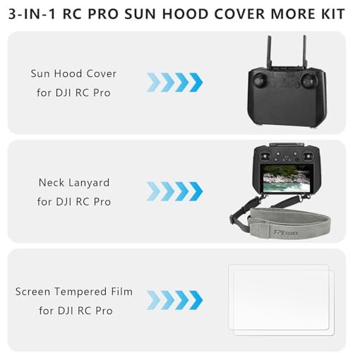 DJI Mavic 3 RC Pro Controller Sunhood Kit - Lanyard, Screen Protector, Accessories - Image 2