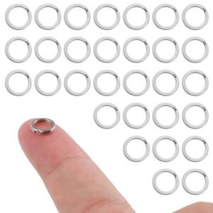 30pcs 8mm Stainless Steel Split Rings for Keychains & Jewelry Making