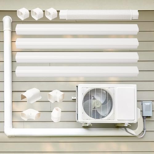 "Kerykwan 3" x 15.5Ft Mini Split AC Line Cover Kit - Durable PVC Tubing"