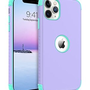 BENTOBEN for iPhone 11 Pro Max Case, 2 in 1 Slim Fit Heavy Duty Rugged Hybrid Shockproof Soft TPU Bumper Hard PC Protective Girls Women Boy Men Case Cover for iPhone 11 Pro Max 6.5" 2019, Purple/Green