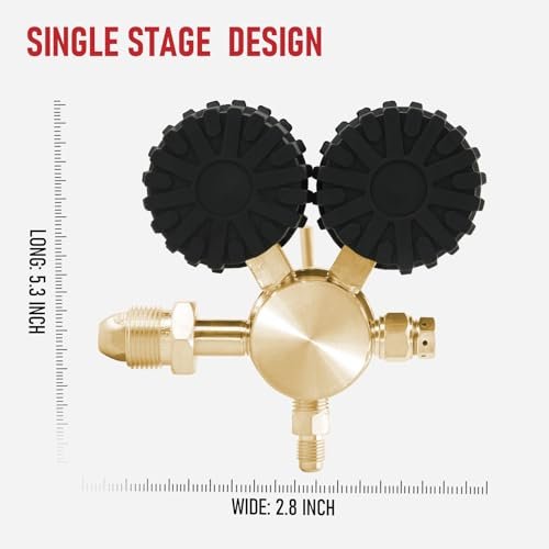 Precision Nitrogen Regulator 0-800 PSI CGA580 Brass Welding Gauge Kit - Image 5