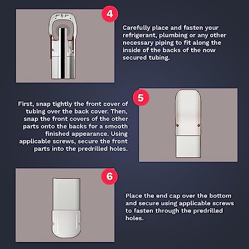 Paintable Mini Split Line Set Cover Kit - 4" x 14 ft. HVAC Concealer with Wall Cap - Image 9