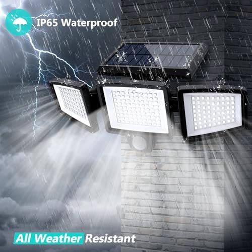 Ultra-Bright Solar Security Lights: 2500LM Motion Sensor, 3 Heads, Waterproof - Image 7