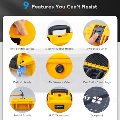 DJI Mini 4 Pro Hard Case: Waterproof Titan MM410 Yellow Battery Storage - Image 5