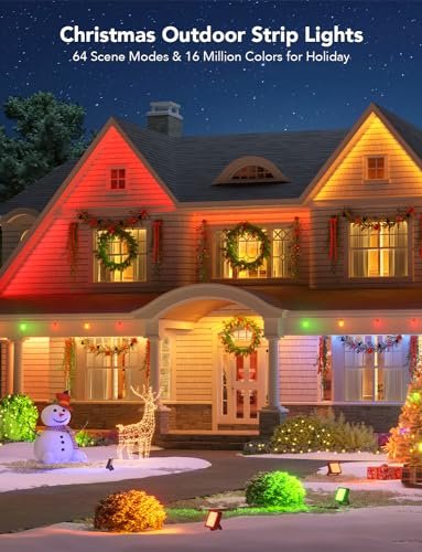 Govee Outdoor LED Lights 65.6ft, RGBIC, Alexa-Compatible, Waterproof Decor - Image 2