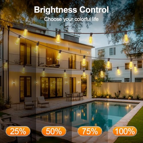 Waterproof 100Ft LED Patio Lights with Remote, Dimmable & Shatterproof - Image 4