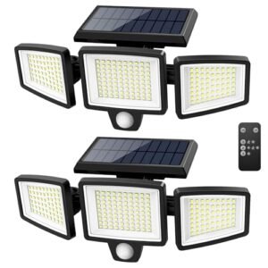 Ultra-Bright Solar Security Lights: 2500LM Motion Sensor, 3 Heads, Waterproof