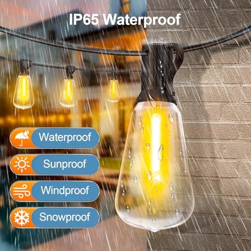 Waterproof 100Ft LED Patio Lights with Remote, Dimmable & Shatterproof - Image 6