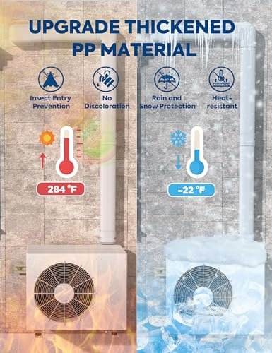 Nouscan 13Ft Mini Split Line Set Cover, Paintable HVAC Duct Cover, White - Image 2