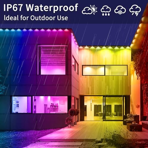 RGB Outdoor LED Strip Lights: 300ft Waterproof App-Controlled Eaves Decoration - Image 4