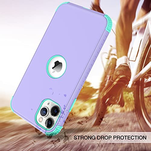 iPhone 11 Pro Max Case: Rugged Shockproof Slim Dual Layer Protective Cover Purple/Green - Image 3