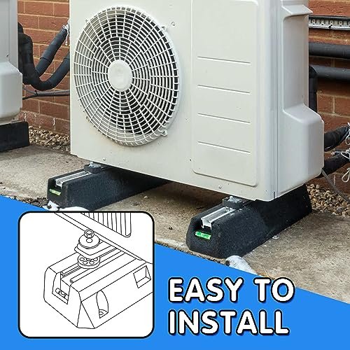 Heavy-Duty Mini Split AC Condenser Mount | Rubber Anti-Vibration Base Kit | 1100 lbs Capacity - Image 6