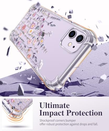 iPhone 11 Clear Floral Case: Shockproof, Camera & Screen Protection, Slim Design - Image 4