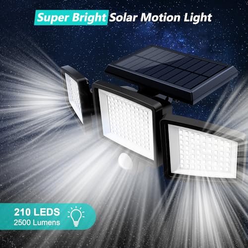 Ultra-Bright Solar Security Lights: 2500LM Motion Sensor, 3 Heads, Waterproof - Image 8