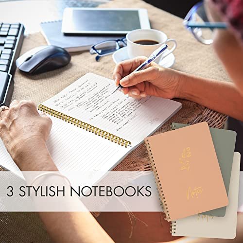 ZICOTO Cute Spiral Notebooks for Women | 3-Pack College Ruled Journals - Image 9