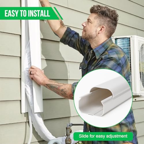 "Kerykwan 3" x 15.5Ft Mini Split AC Line Cover Kit - Durable PVC Tubing" - Image 5
