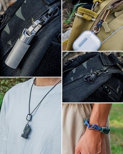 FEGVE Titanium Keychain with Quick Release Carabiner & Steel Key Rings - Image 5