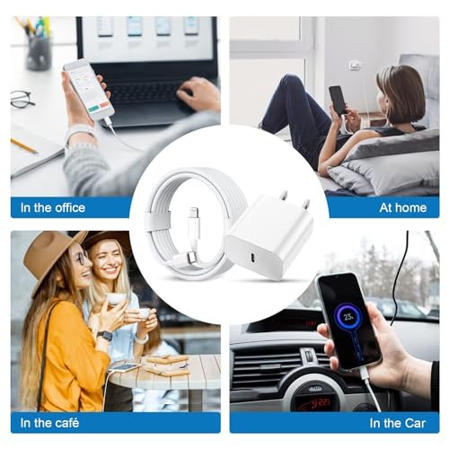 20W USB C Fast Charger for iPhone 14/13/12 | 4-Pack Wall Plug + Cables - Image 7