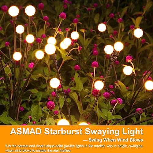 Solar Garden Lights - 4 Pack Swaying Firefly LEDs for Outdoor Decor - Image 5