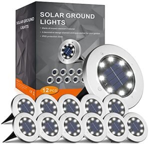 Solar Garden Lights 12-Pack: Waterproof Outdoor Pathway Landscape Lighting