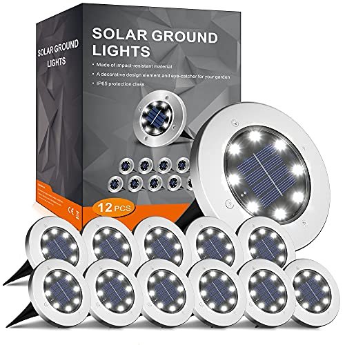 Solar Garden Lights 12-Pack: Waterproof Outdoor Pathway Landscape Lighting