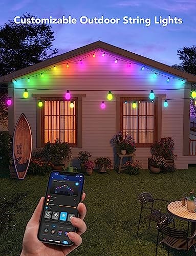 Govee 48ft RGBIC Smart Outdoor String Lights, Alexa-Compatible, Waterproof - Image 2