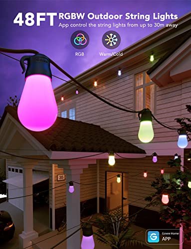 Govee 48ft RGBIC Smart Outdoor String Lights, Alexa-Compatible, Waterproof - Image 3