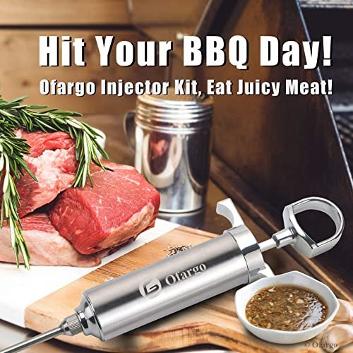 Ofargo Stainless Steel Meat Injector Kit - 2oz, 4 Needles, BBQ Recipe Guide - Image 4