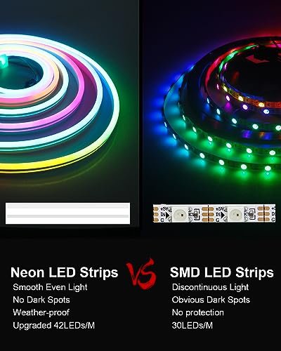 ALITOVE WS2811 Neon LED Strip Lights 16.4ft RGB Waterproof Rope Lights 12V - Image 5