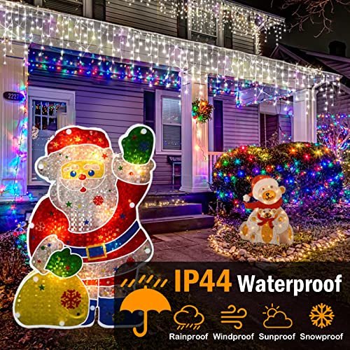 Ultra-Bright Christmas Icicle Lights: 400 LED Outdoor Fairy String Lights, 8 Modes - Image 3