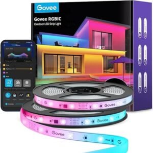 Govee Outdoor LED Lights 65.6ft, RGBIC, Alexa-Compatible, Waterproof Decor
