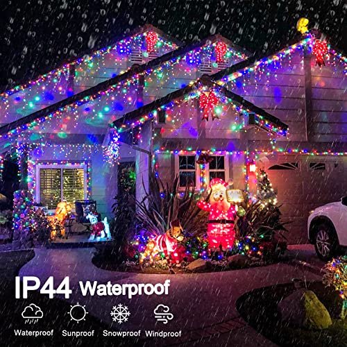 Outdoor Multicolor Christmas Icicle Lights, 66ft 640 LED, Waterproof Timer - Image 2