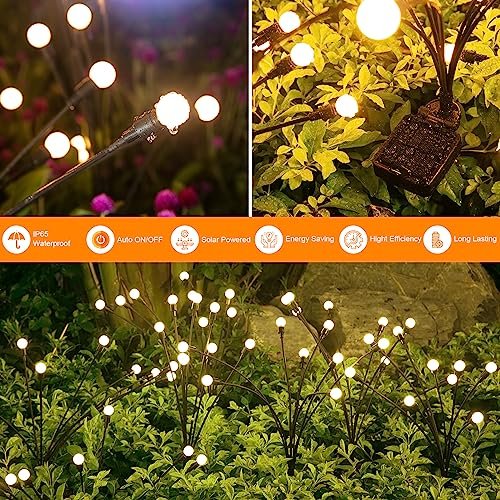Solar Garden Lights - 4 Pack Swaying Firefly LEDs for Outdoor Decor - Image 3