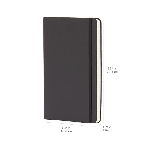Amazon Basics Hardcover Lined Notebook, 240 Pages, 5" x 8.25", Black - Image 8
