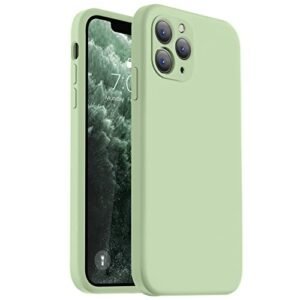 Vooii Compatible with iPhone 11 Pro Case, Upgraded Liquid Silicone with [Square Edges] [Camera Protection] [Soft Anti-Scratch Microfiber Lining] Phone Case for iPhone 11 Pro 5.8 inch - Matcha